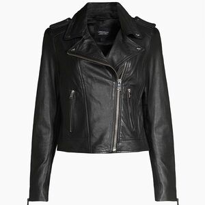 Lamarque Black Leather Biker Jacket
